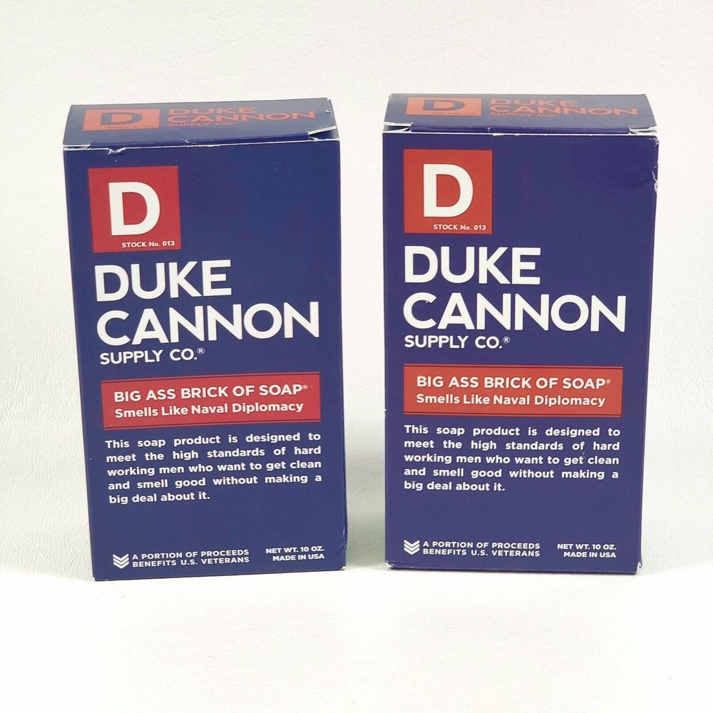 2 Duke Cannon Men's Naval Diplomacy 10oz ea Big Ass Brick Of Soap Not for Clowns